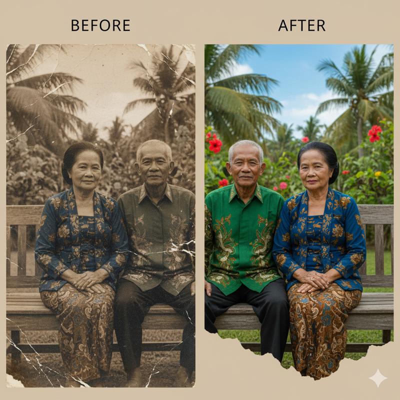 Transformasi foto dengan prompt Gemini AI berbeda