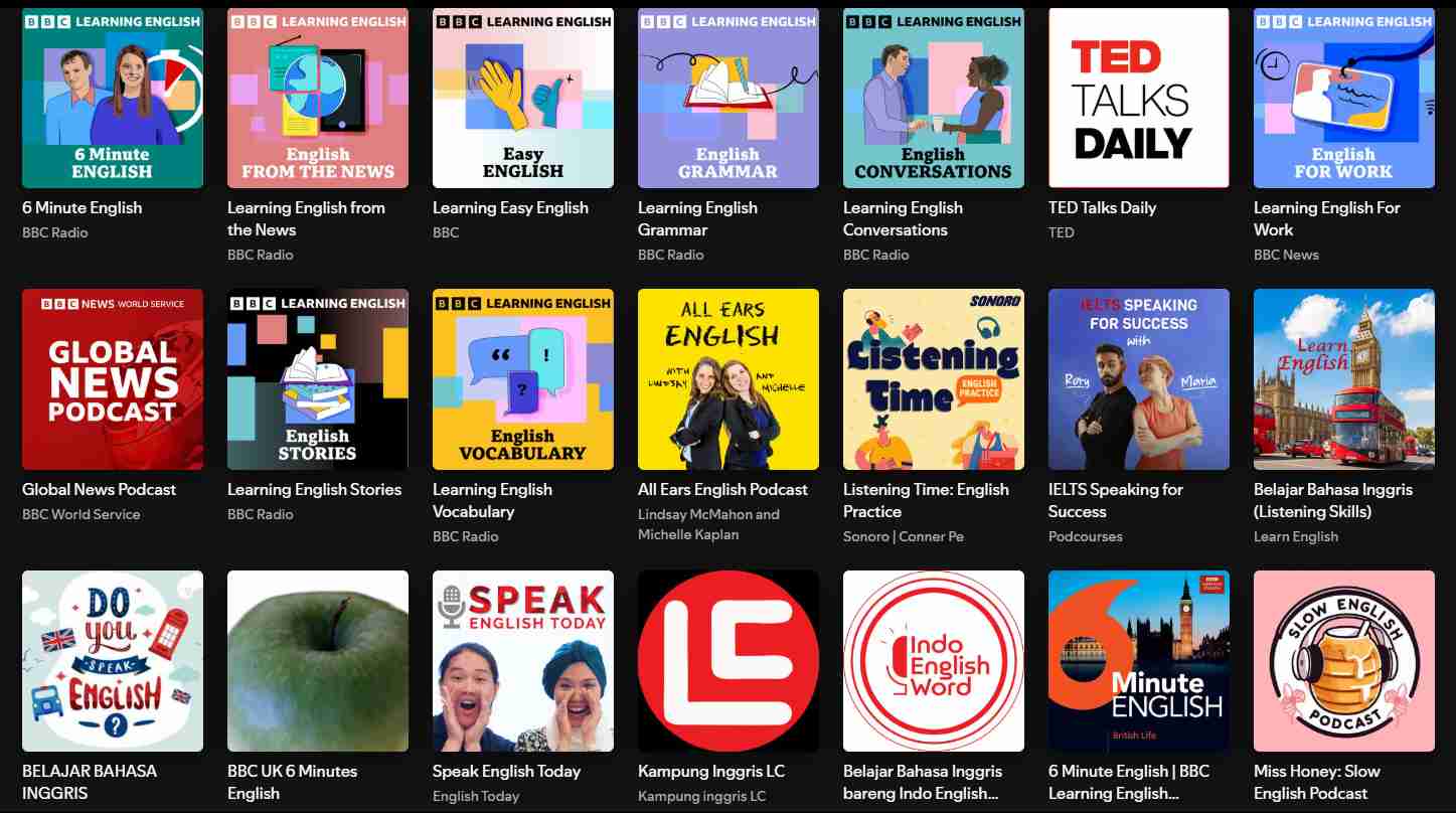 podcast edukatif belajar bahasa Indonesia dan Inggris